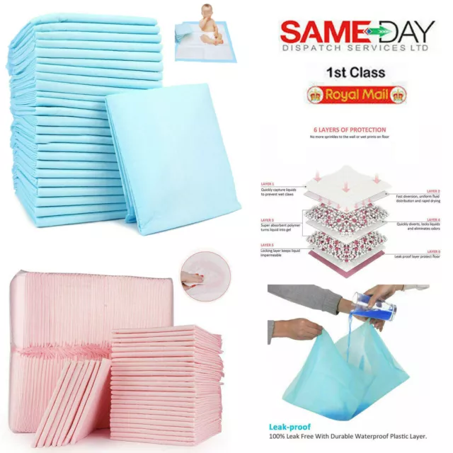 1-200 x Disposable Baby Changing Pads Mats Travel Disposable Waterproof Diaper