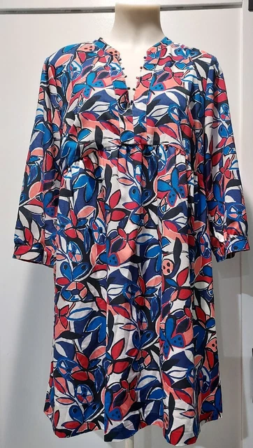 J Crew Factory Printed Dress Size XL Butterfly Floral *missing lace up-read*