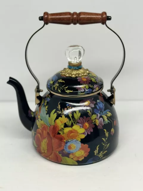 Mackenzie Childs Floral Teapot Read Description