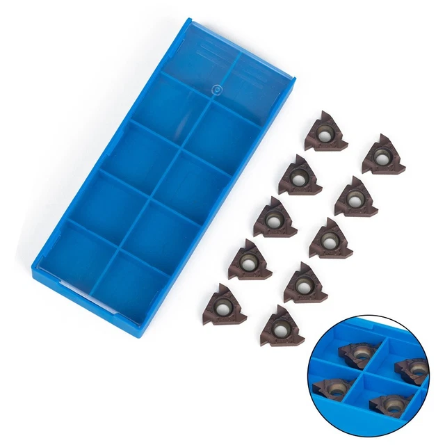 10Pcs/Set 16IR AG60 Inserts Blade Lathe CNC Carbide Thread Cutting Turning Tools