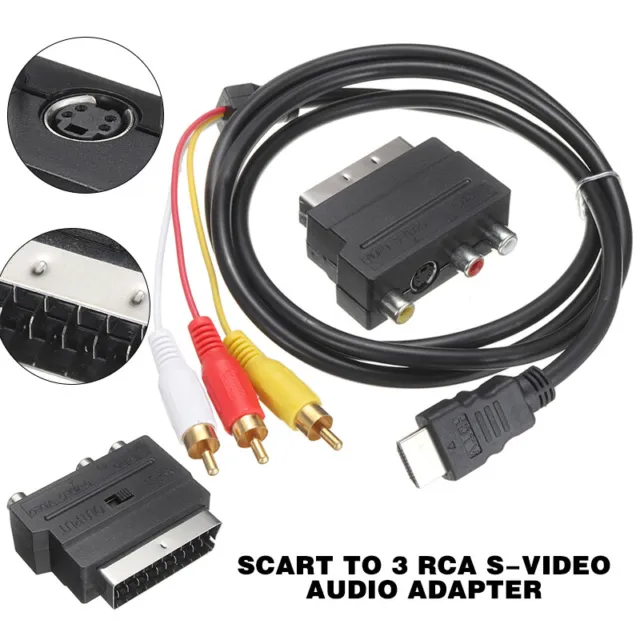 HDMI Male S-video to 3 RCA AV Audio Cable 1080p W/ SCART To 3 RCA Phono Adapter