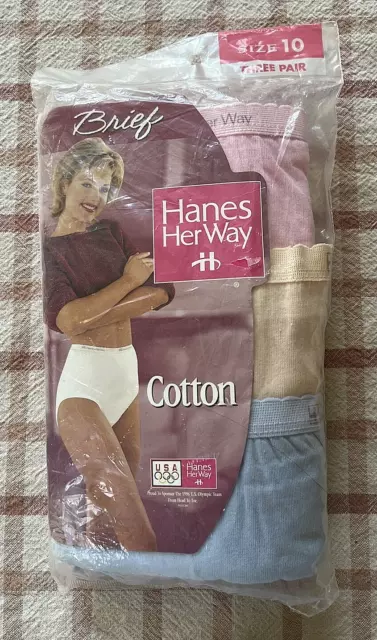 Vintage 90's Hanes Her Way Cotton Brief Panties Size 8 Pastel Green NOS  Granny