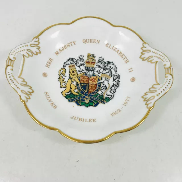 Queen Elizabeth II Silver Jubilee 1977 Dish Bowl by Coalport Twin Handles