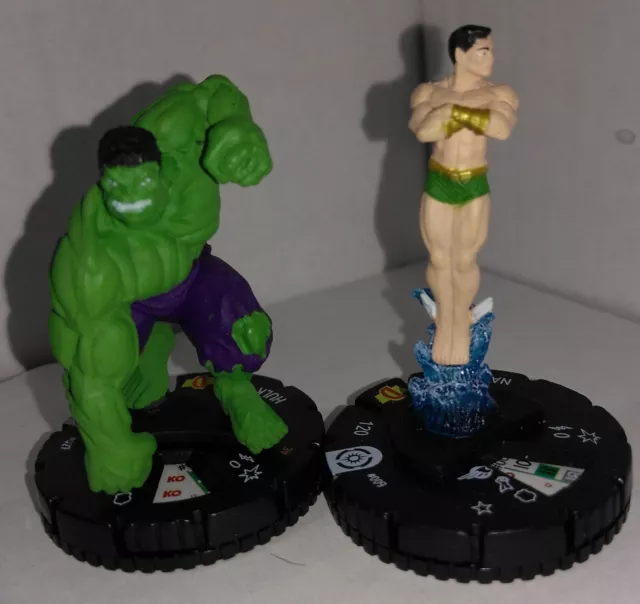 LOT HEROCLIX GALACTIC GUARDIANS Namor 009 Hulk 027 (Defenders, Illuminati) X 2 2