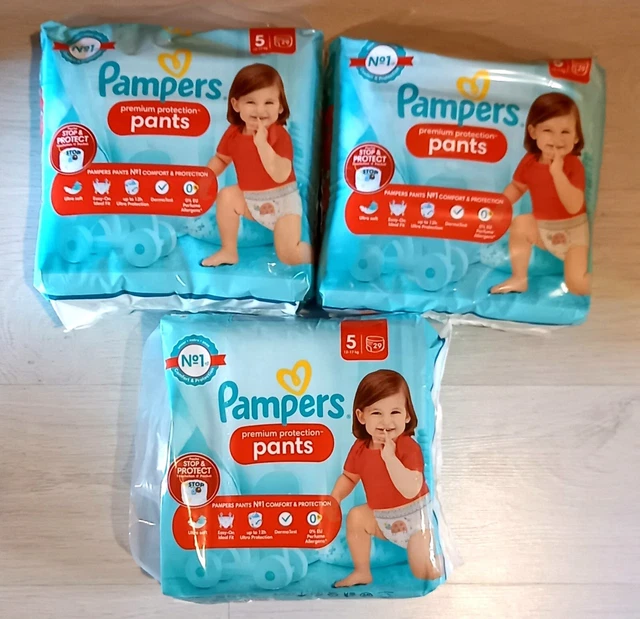 Lot de 3 Pampers Couches culottes premium protection taille 5