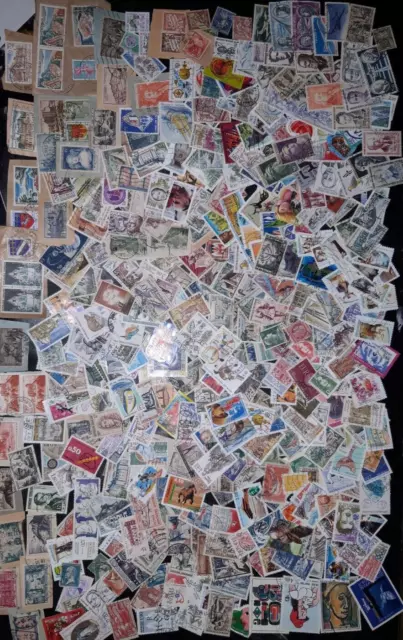 Large lot of loose stamps FRANCE obliterated #W