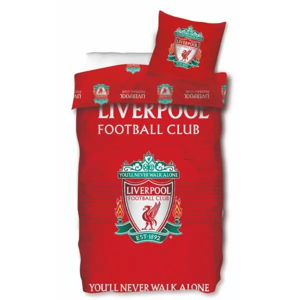 Housse de couette FC Liverpool, Rouge, 140x200cm, 1 personne, 100% Coton Oeko-Te