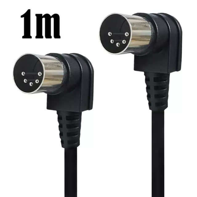 Double 90 Degree Right Angle MIDI 5 PIN Male To MIDI 5Pin DIN Plug Cable Adapter