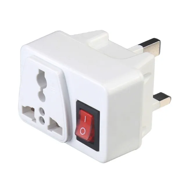 UK Universal Adapter Portable Extension Converter Plug Socket with On Switch
