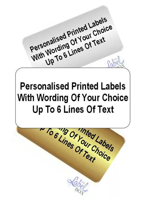 Printed Personalised Mini Self Adhesive White Gold Silver Return Address Labels