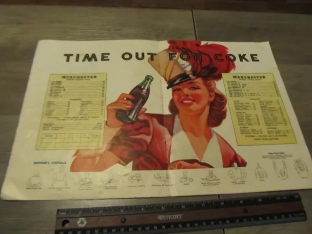 Vintage Coca-Cola Coke Advertisement Program Football Winchester vs Manchester
