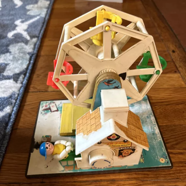 Vintage 1966 Fisher Price Little People Music Box Ferris Wheel. Not Working