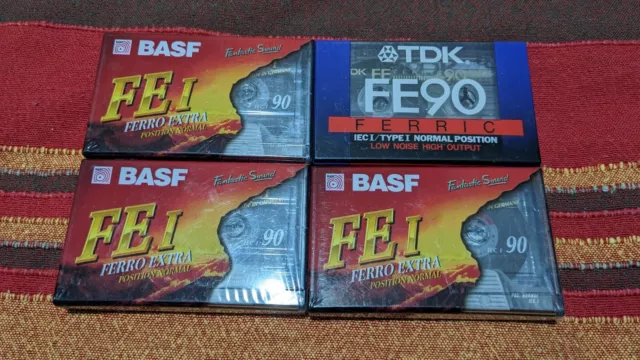 3x BASF FE1 Ferro Extra 1x TDK FE90 cassette tapes