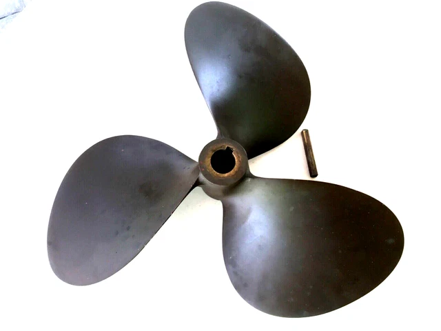 Antique/Vtg Michigan 3 Blade Brass Propeller 13X11RH DYNA Jet Shaft Notched