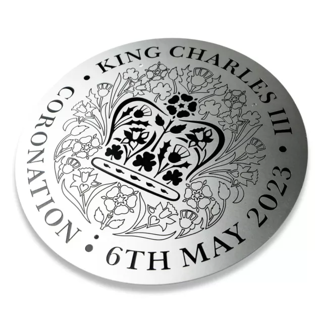 King Charles III Coronation plaque in Silver Aluminium