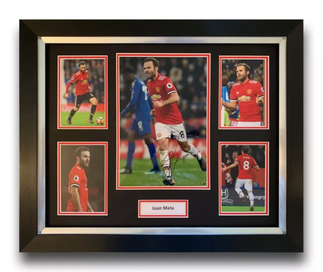 Juan Mata Hand Signed Framed Photo Display Manchester United Autograph.