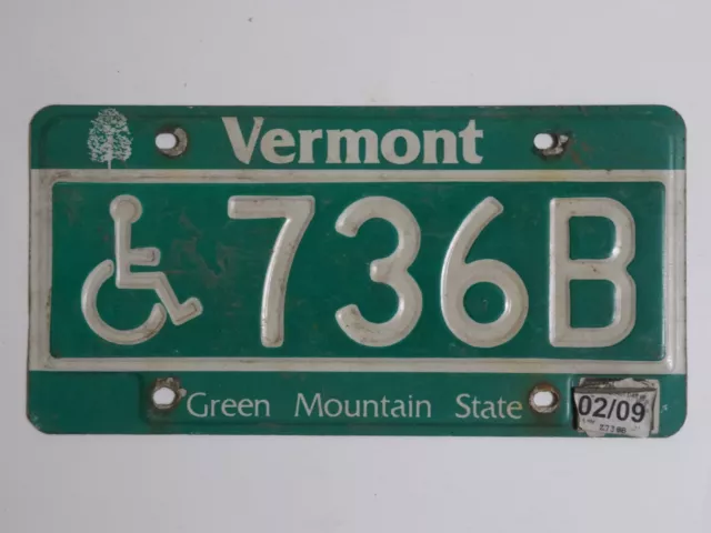 Vermont 736B License Plate / American Number Plate