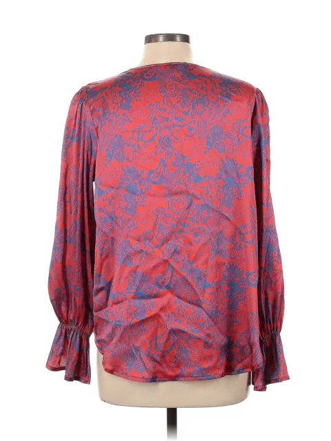 TUCKER WOMEN RED Long Sleeve Silk Top L $69.74 - PicClick