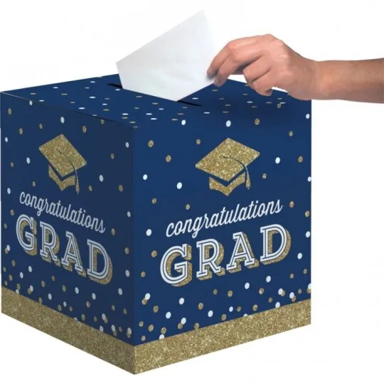 Glittering Grad Card Collection Box Paper 12" x 12" Party Decorations Tableware