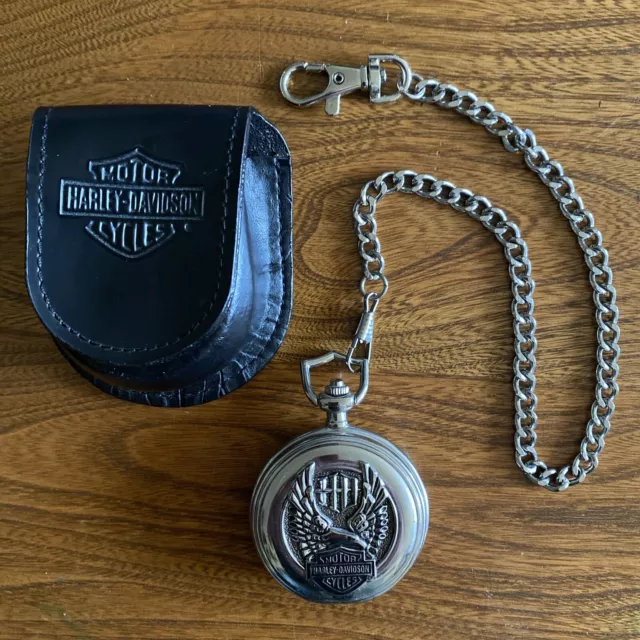 Harley-Davidson Pocket Watch with Chain and Case