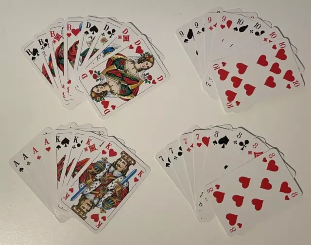 4 Skatkarten Kartenspiele Skat Französisches Bild Spielkarten Marke ASS Germany 3