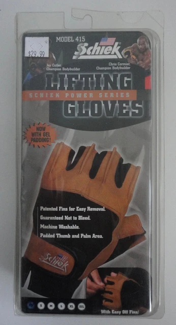 Schiek Power Series Model 415 Weight Lifting Gloves with Wrist Wraps NEW Size XS