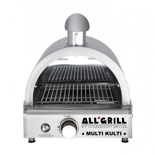 Allgrill MULTI-KULTI Set 4 zündgesichert-Grill+Pizzahaube+Pizzastein+Gusspfanne 3