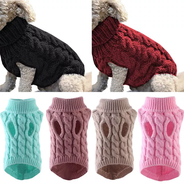 Mascota cachorro gato cálido invierno suéter chaleco ropa de punto para S M Dog