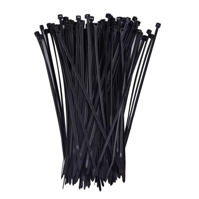 Cable Ties Nylon 250Mm Strong Black Long Plastic Zip Wrap Heavy Duty Quality Uk