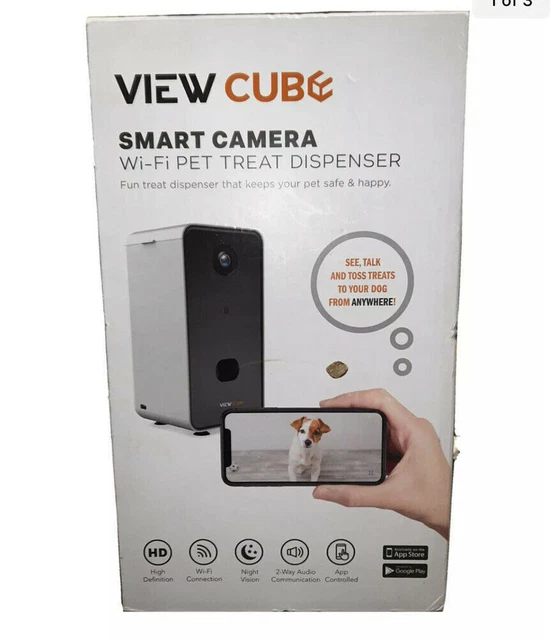 Dispensador de golosinas para mascotas View Cube cámara inteligente Wi-Fi PT0004 ~Nuevo