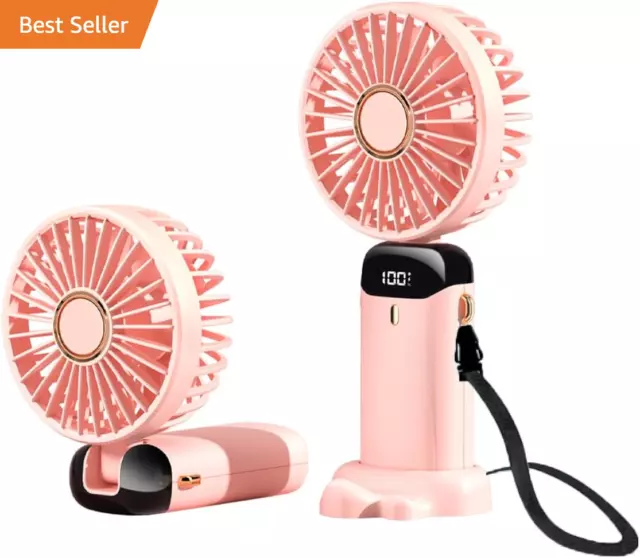 Portable Mini Handheld Fan Personal: 4000Mah Rechargeable Small Hand Held Coolin