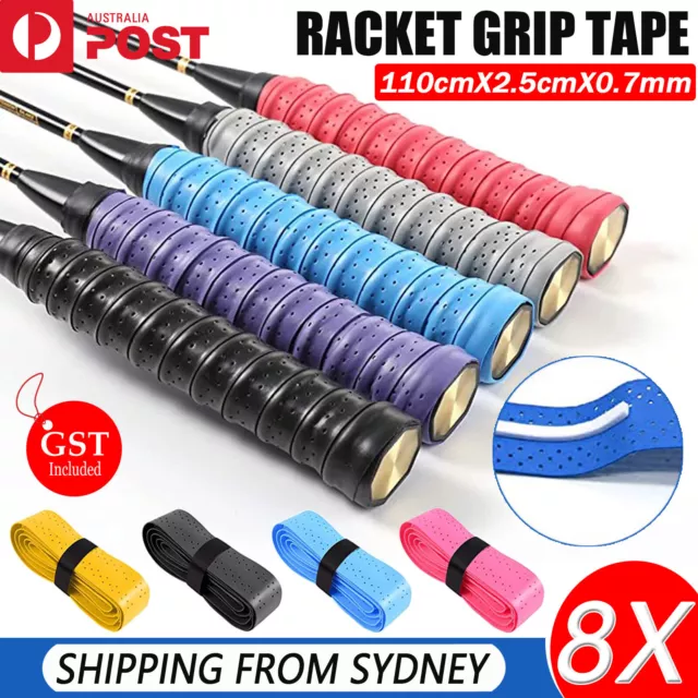 8x Anti-slip Racket Grip Tape Badminton Tennis Over Squash Racquet Rod Sweatband