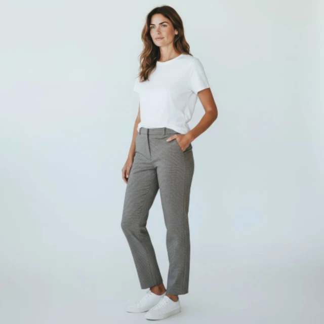 Pantalon Femme Caroll Taille 38 - Bleu Gris, Droit, Très Bon état Occasion
