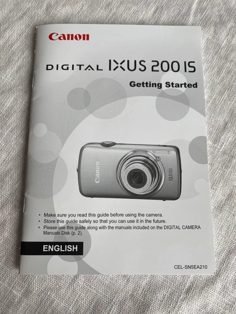 Canon IXUS 200 IS 12.1MP Digital Camera - Silver (B1). Hardly used. 