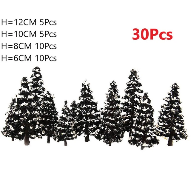 Lot De 29 Arbres Miniatures 4-12 Cm – Modèles Plastique Colorés – Pour Diorama, Train HO, Paysages