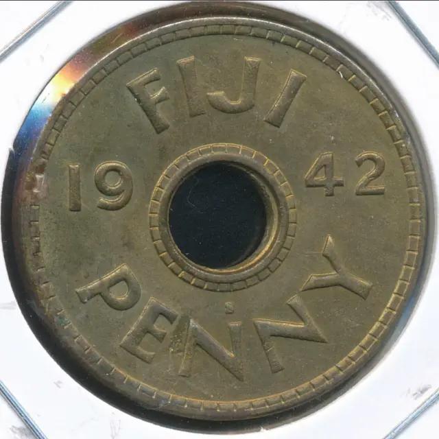 Fiji, 1942-S One Penny, 1d, George VI - almost Uncirculated