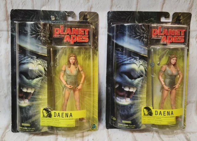 Two (2x) 2001 Hasbro 20th Fox Planet Of The Apes Movie DAENA Action Figure