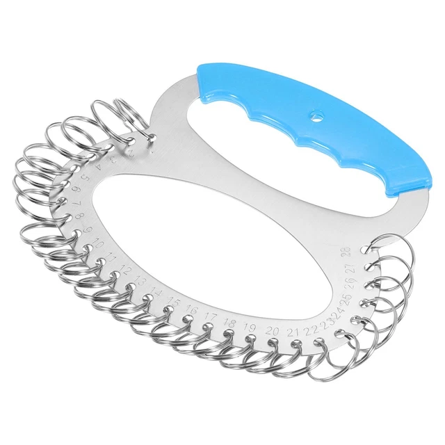 28 Anillos Inoxidable Acero Llavero Organizador, Portátil Llavero Gestión, Azul