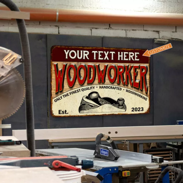 Personalized Woodwork Sign Woodshop Man Cave Gift for Him Workshop 108122002081