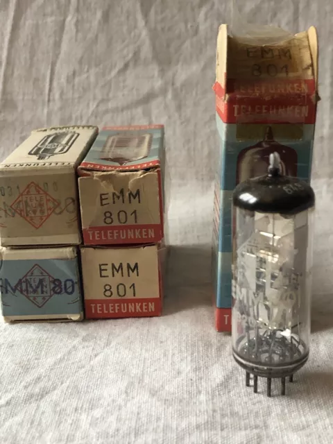 EMM801, Telefunken label Vacuum Tube, lampe, Röhre, Valve Lampa. NOS, NIB. X1