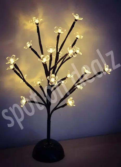 LED Cherry Twig Tree Lights Light Up Blossom Christmas Tree Table Lamp Decor 3