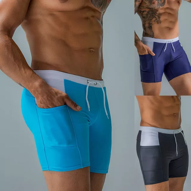 Maillots de bain d'été pour hommes maillots de bain plage boxer short bleu lac