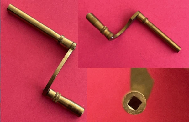 Clé manivelle d'horloge régulateur viennois carré 2 mm / Wiener Uhrenschlüssel