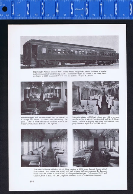 1930s PULLMAN COACH  Nickel Plate Road-Railroad History
