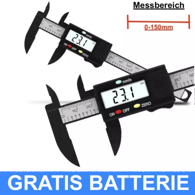 Digitaler Messschieber Schieblehre Messlehre 0-150 mm LCD Display Messchieber