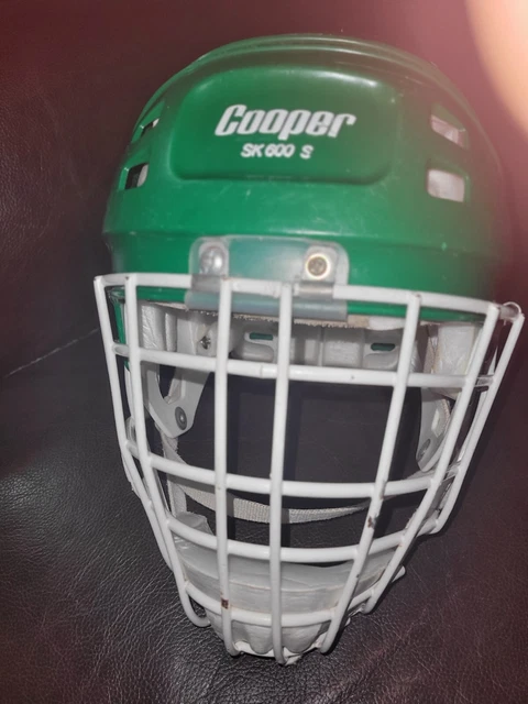 Casque De Hockey Cooper SK 300 Vintage - Taille Adulte S, Blanc, Avec Cage HM50