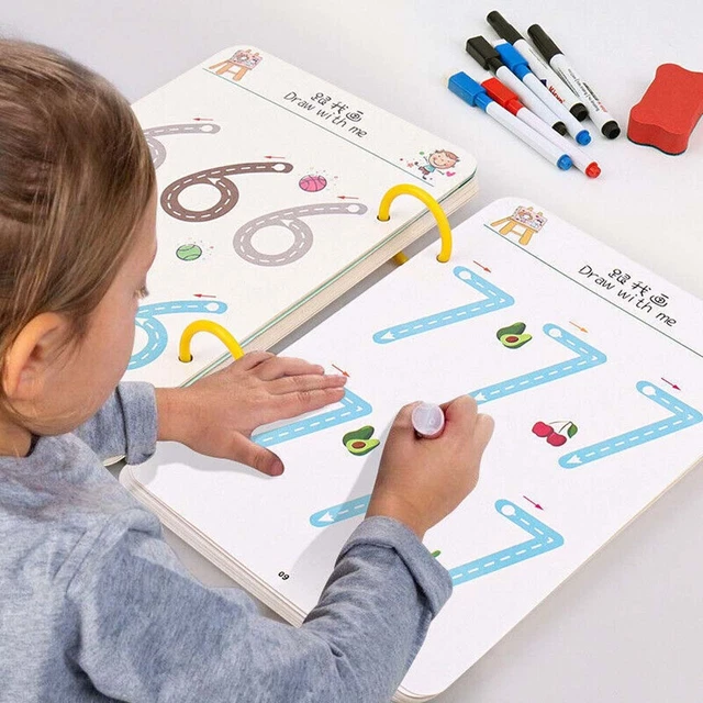 Magical Tracing Workbook Set Letter Practice Drawing Book for Kids Children Gift