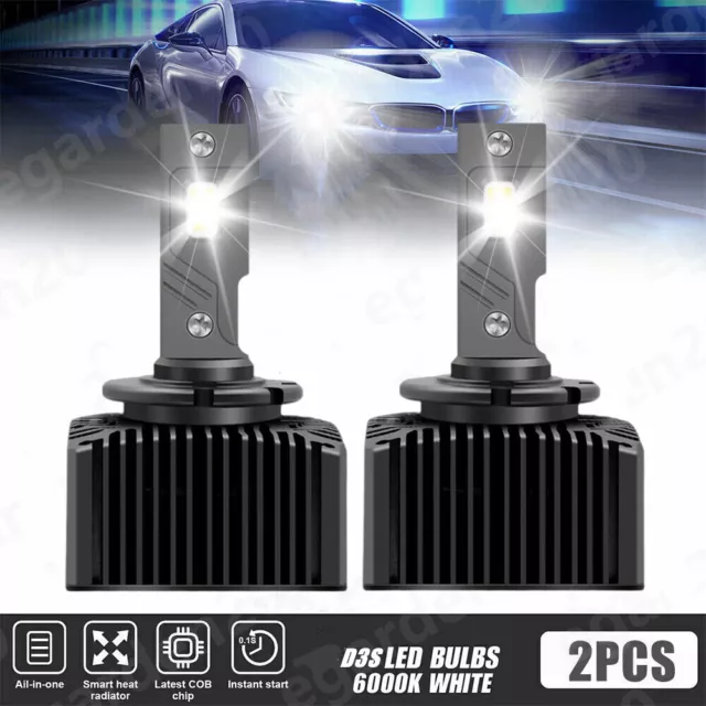 For AUDI 2x 6000K Upgrade D3S/D3R/D3C LED XENON Headlight Bulbs OEM Replacement