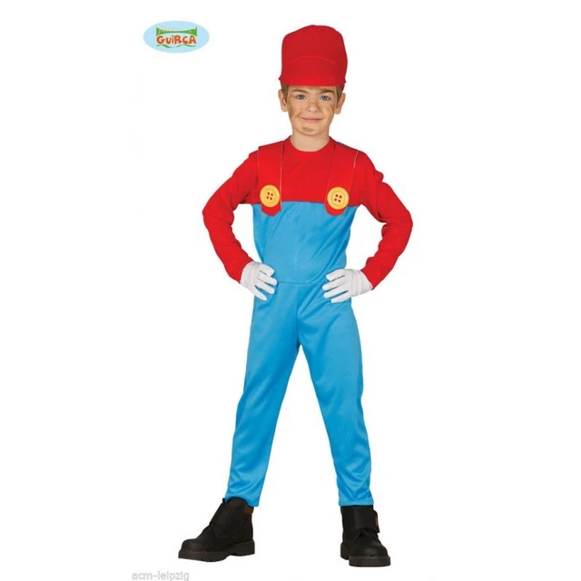 Costume Macchinista Treno Carnevale Bambino Vestito Super Mario Videogioco