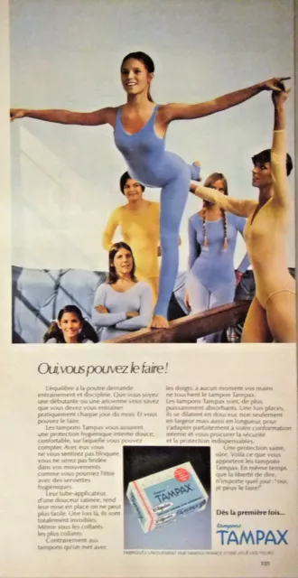 Publicité De Presse 1975 Les Tampons Tampax Oui Vous Pouvez Faire La Gymnastique